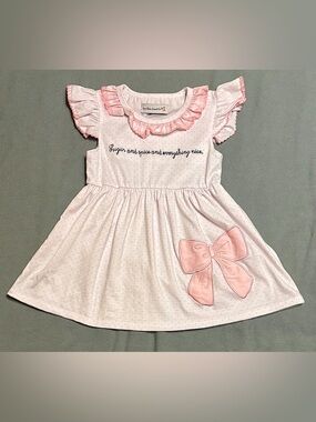 Emi Claire Smocks Embroidered “Sugar & Spice” Dress with Bow